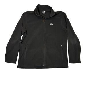 The North Face Fleece Jacket Men XL Full Zip Black Stand Collar Zip Pockets CLS3